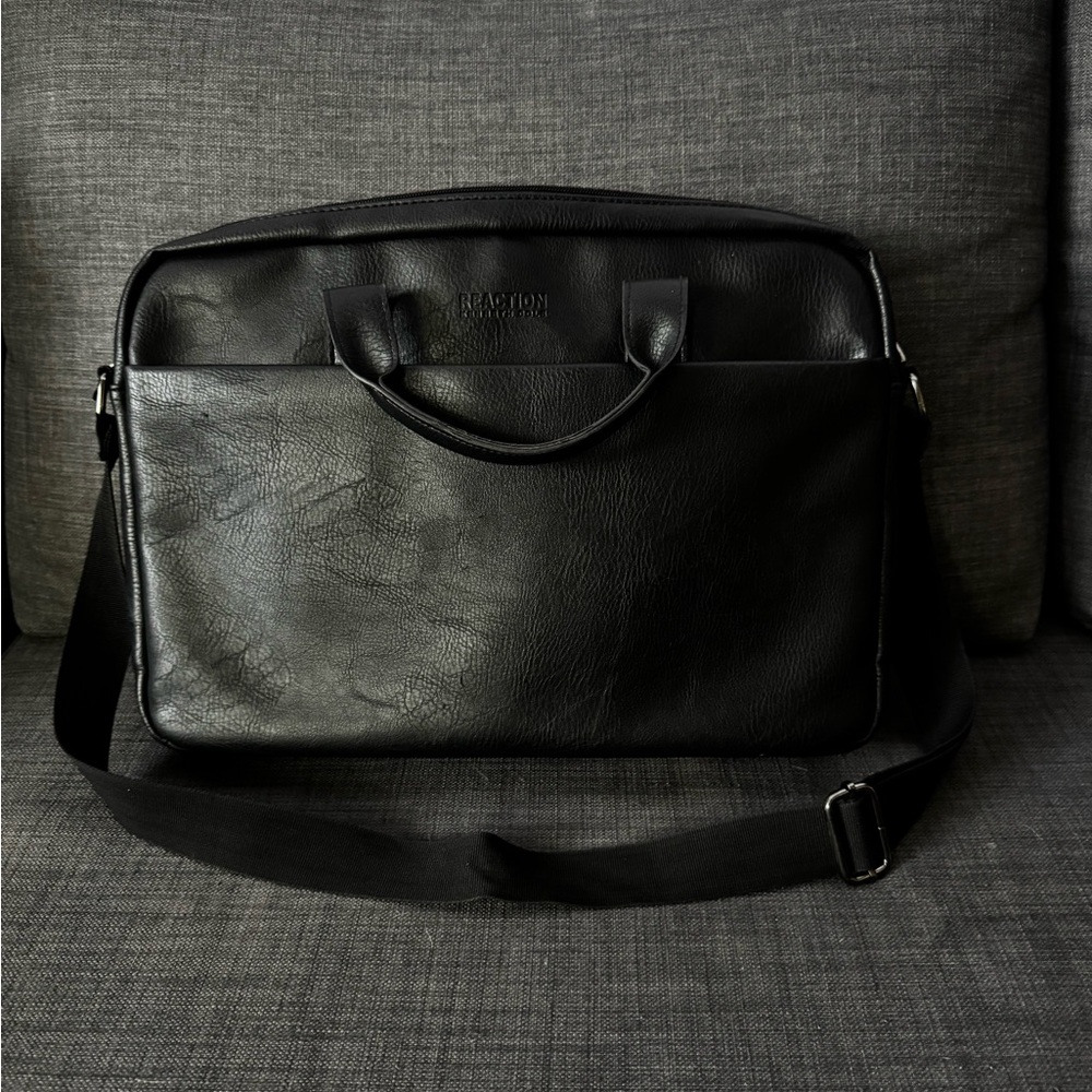 Black Leather Kenneth Cole Laptop Bag